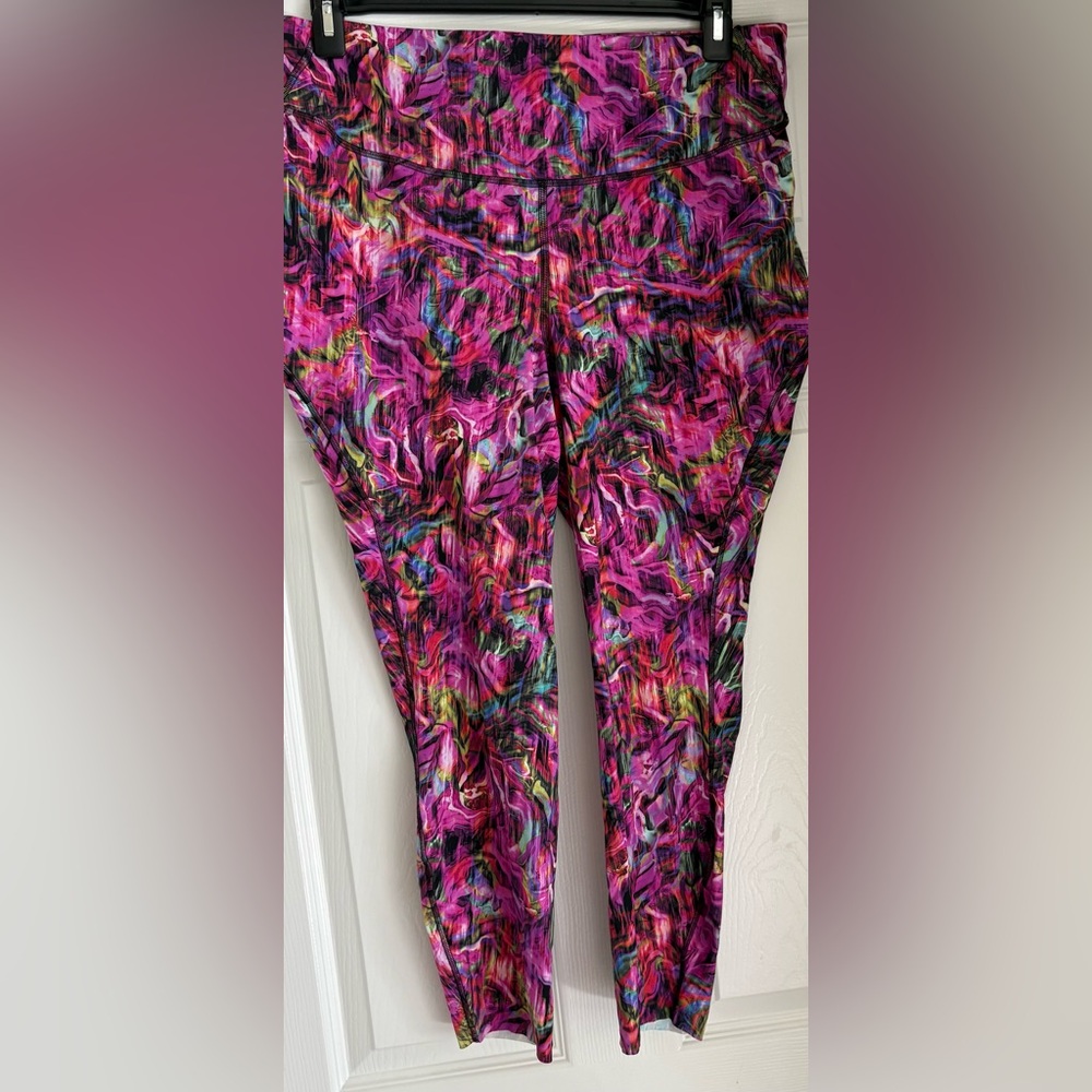 Lululemon Size 16 Base Pace Hi-Rise Leggings Hyper Glow Pink Muti Color